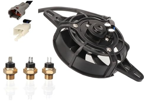 Parts Replacement 12V Motorcycle Cooling Fan Oil Cooler Engine Elec Radiator M16 Temp Sensor Switch Fit For 150cc-250cc Motocross ATV Q Bike(Set B-65)