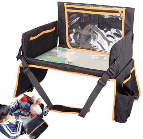 Kids Auto Tablett Autositz-Tisch, Schoßablage, Bett, Snack, Laptop, Becher | Kindersitz Schoßtablett Für Roadtrips Bett Reisezubehör Kids Becherhalter Tablet Laptop