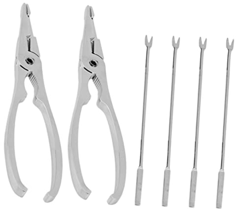 IWOWHERO Herramientas Mariscos Acero Inoxidable Pinzas y Tenedores para Cangrejo y Nueces Antideslizante y Ergonómico para Cocina y Regalo