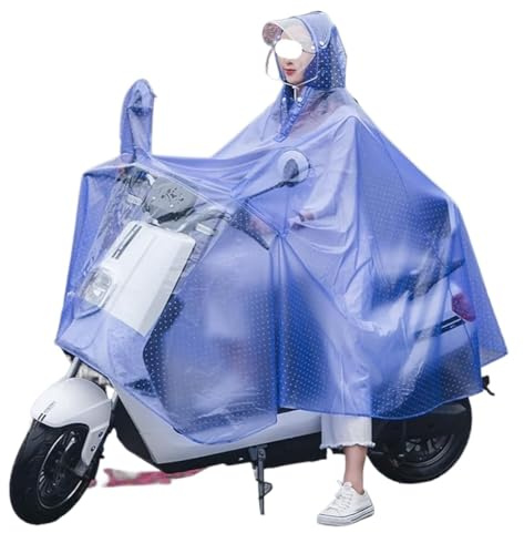 MDHCOP Clear Waterproof Cycling Raincoat PVC Hooded Rain Poncho for Bike, Ebike,Motorcycle,Mobility Scooter