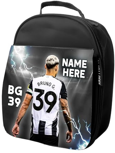 KRAFTYGIFTS Personalised Bruno Guimaraes Lunch Bag Newcastle Football Legend Boys School Nursery Insulated Lunchie Box Lunchbox Snackbox LU06