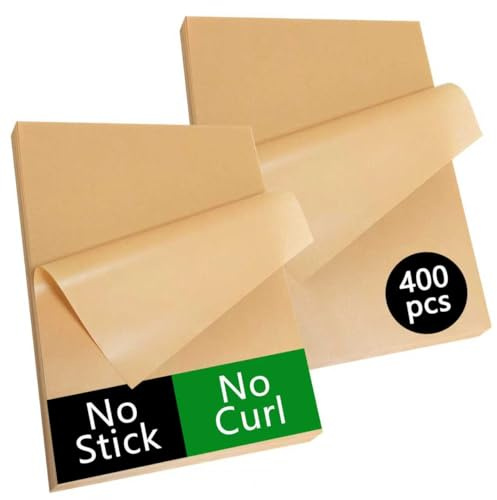 400-Pack Unbleached Parchment Paper Sheets for Baking, 12x16 Inch Precut Non-Stick Baking Paper, No Curl, No Tear Sheets for Oven, Air Fryer & Cookie Baking