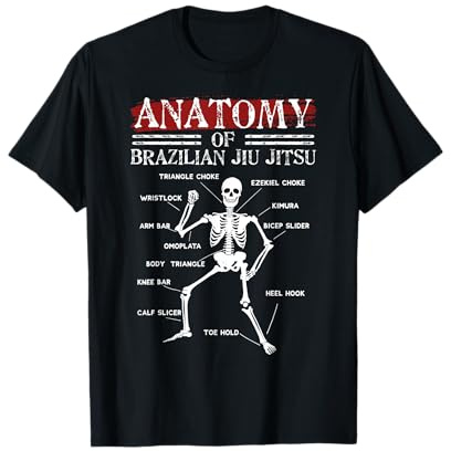 MMA Grappling regalo Anatomia di BJJ brasiliano Jiu Jitsu design Maglietta
