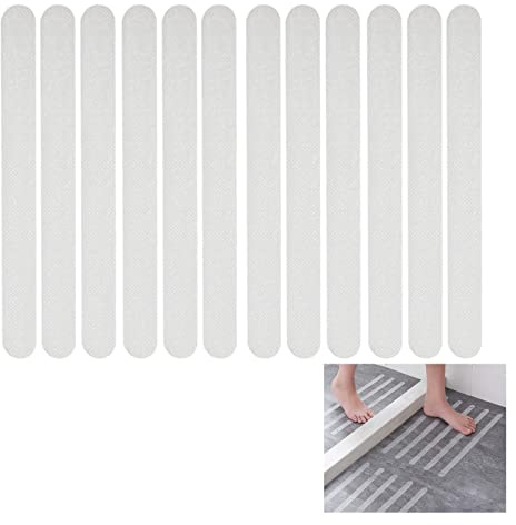 GNAUMORE Anti-Rutsch Streifen für Dusche,12-Pack Antirutsch Sticker,Transparente rutschfeste Aufkleber,Selbstklebende Badewannen Sticker,Anti-Rutsch Pads für Badewanne & Dusche