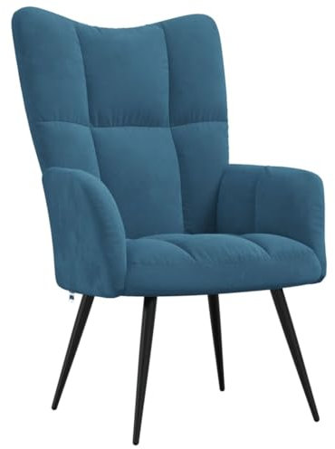vidaXL Relaxsessel Fernsehsessel Polsterstuhl Polstersessel Relaxstuhl Sessel Stuhl Ohrensessel Loungesessel Armsessel Wohnzimmer Blau Samt