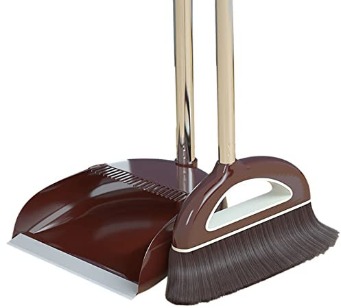 Kaxenig Staubbesen Und Pfannen-Set, Besen Mit Kehrschaufel-Kombiset, Kehrschaufel Und Besen Mit Stiel-Set, Kehrschaufeln Mit Langem Griff, Für Hauptküche, Büro, Schlafzimmer, Wohnzimmer