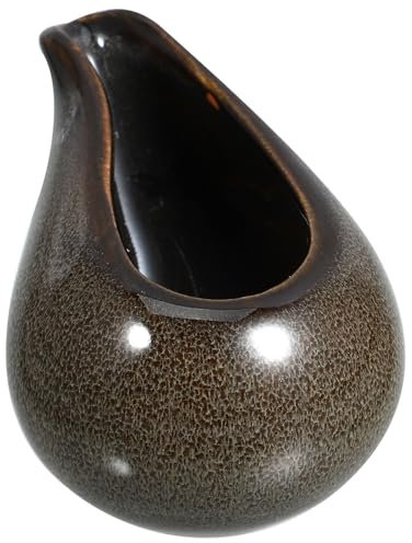 Amosfun Porzellan-Sauciere, 100 ml, Keramik, Mini-Kaffeemilchkännchen, Kännchen, Milchkännchen, Salatdressings, Sirupspender, Milchkännchen, Dip-Schüssel für Küche, Grau