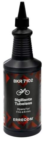 Errecom BKR 7102 – Líquido sellante Tubeless Bici, Fórmula ultraligera látex sintético, para Pinchazos de hasta 6 mm, Lavable con agua, Recarga en Botella de 1 L