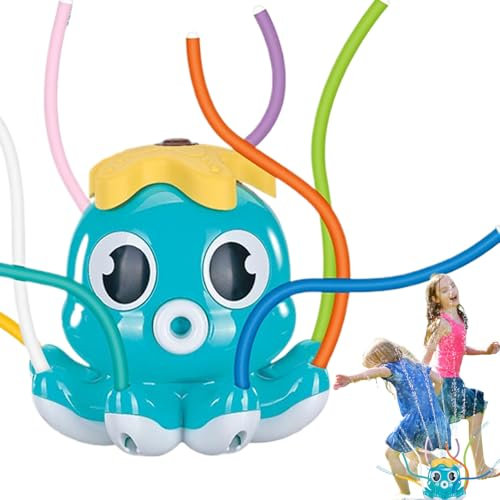Djowyh Arroseur Extérieur, Arroseur de Pelouse en Forme de Pieuvre avec 8 Tubes Oscillants, Jouet d'eau Extérieur pour s 3 Ans et Plus Pelouse Piscine Jardin Anniversaire Pique-Nique
