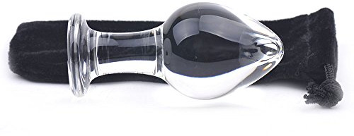 PleasureBox Sex Toy Sensual Glass Dildo Butt Plug Prostate Massager, 9.5 cm, Big Plugger