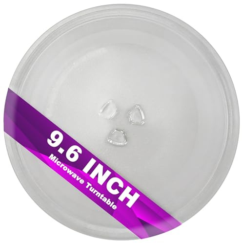 9.6” Small Microwave Glass Turntable - Compatible with Panasonic F06016D00XN & A06015G10XN, 9-5/8” Replacement Plate for Insignia 252100500496, 245mm for Galanz Nostalgia