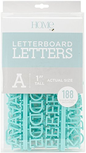 AMERICAN CRAFTS 188 Piece 1 Inch Teal Letter Pack Letras, Verde Azulado