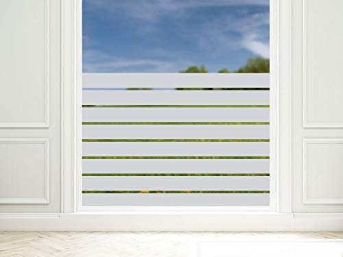 GRAZDesign Fensterfolie Blickdicht Streifen | Sichtschutzfolie für Fenster, Dusche, Glastür | Selbstklebende Folie als Sichtschutz - 100x57cm / 8 Streifen