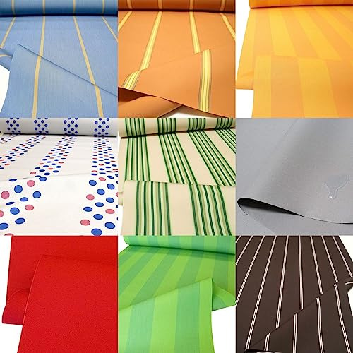 TOLKO Markisenstoffe Meterware mit UV-Schutz | kein Ausbleichen Langlebig Wetterfest | Markisenstoff Wasserdicht 120cm breit Premium Sonnenschutz Planenstoff zum Nähen (Beige Grün)