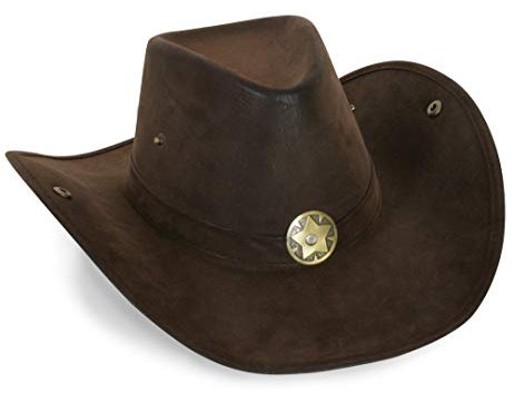 KarnevalsTeufel Cowboyhut in braun Wildlederoptik Gr. ca. 58 cm Sheriff Western Saloon Karneval Wilder Westen