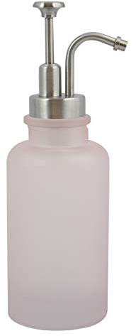 Spirella Seifenspender Yoko | mit Edelstahlpumpe | Desinfektionsspender | Glas | 300ml | Langliebig und Robust | Rosa