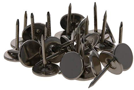 MroMax - Set di 150 chiodi per tappezzeria, 11 mm x 15 mm, con testa piatta, per mobili, divani, testiere e testiere