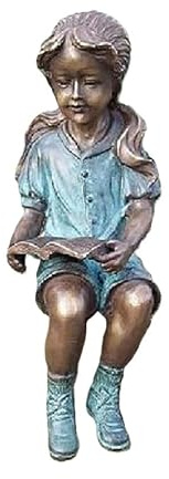 IDYL Bronze-Skulptur Lesendes Mädchen, 20x7x8 cm