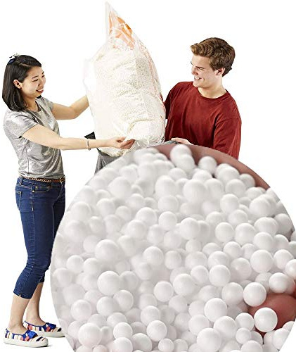 1 Large Bag (10 Cubic Feet) Bean Bag Booster Refill | Polystyrene Beads Filling Top Up Bag Beans White Balls