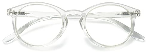 KOOSUFA Anti Blaulicht Lesebrille Runde Damen Herren, 1x Durchsichtig 2.0
