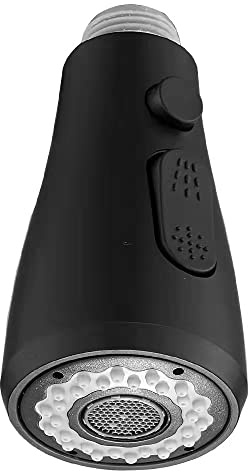 Heable 2 Modi Pull Out Küchenarmatur Brausekopf Ersatz Küchenbrause Spray Düse Kopf Geschirrbrause Küche Waschbecken Wasserhahn Aufsatz G1/2 Gewinde Anschlüsse Pausenfunktion, Schwarz