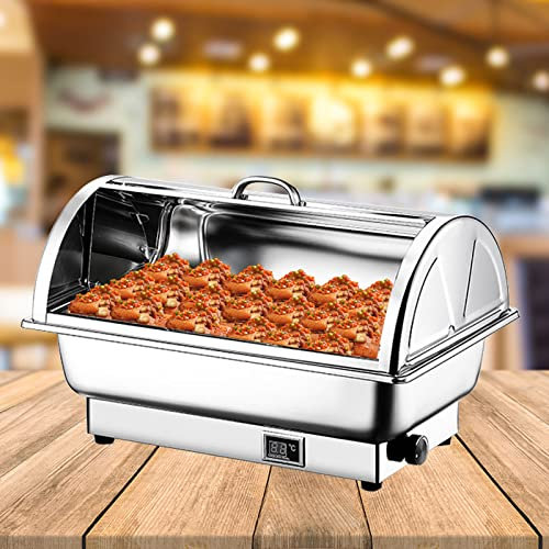 JTYDFG 9L Chafing Dish Food Warmer Buffet Server, Electric Hot Food Warmer Container with Lid for Home Parties Catering Buffets, Adjustable Temperature+Digital Display