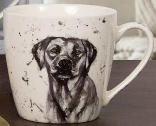 The Leonardo Collection LP34082 Ceramic Mug | Black Labrador design | 1 Pc, White