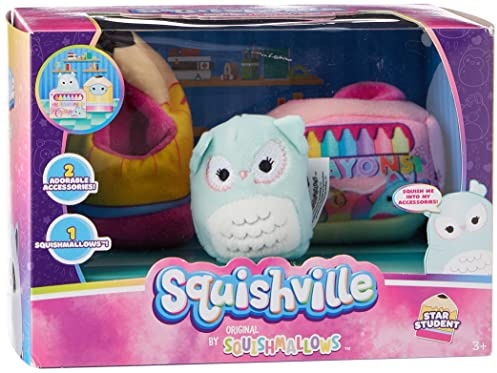 Squishville SQM0321 Star Student Zubehör-Set, 5,1 cm, Plüsch und Zubehör, Spielzeug für Kinder, Mehrfarbig