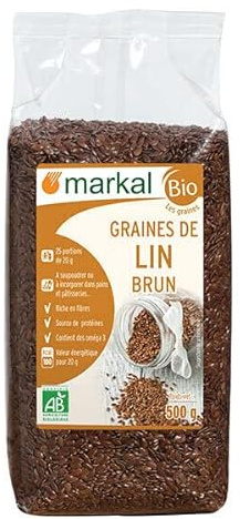 GRAINES DE LIN BRUN 500G, MARKAL, UNITÉ