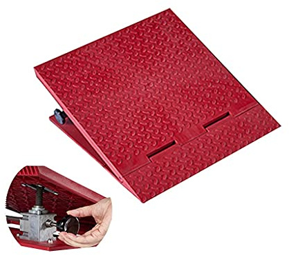 CAZARU 13.5-22Cm Altura Ajustable Rampa para automóvil 50X56Cm Se Puede empalmar Conjunto de rampa de umbral para automóviles Remolques Sillas de Ruedas Andadores Ascensores, Carga hasta 1000 kg/Rojo