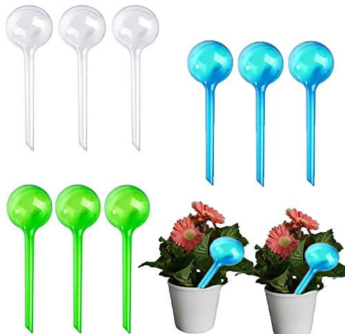 MRMIAN Aatpuss 9 Pezzi Sfere Irrigazione Piante, Irrigazione Globo Bulbi Irrigazione, Pallone per innaffiare Le Piante 70ml 12x5cm, Irrigazione Automatica Vasi per Piante da Interno ed Esterno