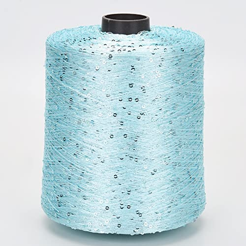 Häkelgarn zum Stricken Polyestergarn mit Paillettengarn Garn mit Schlaufen Strickgarn mit Lurex Großspulengarn, 10