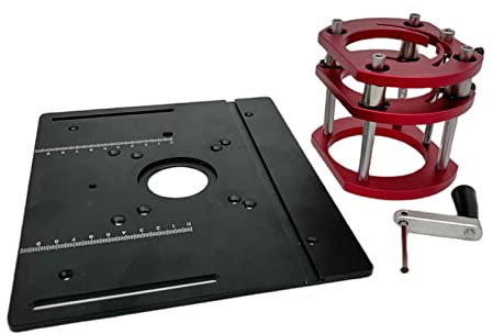 Mesa para Fresadora de Madera Base de Elevación de Fresado de Madera Eléctrica Placa Inserción para Fresadora Aluminio Multifuncional (Color : Black, Size : 2PS)