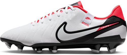 Nike Legend 10 Academy Fg/Mg Football Shoe White/Black-Bright Crimson 10