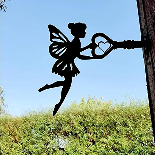 Eastuy Metall Fee Elfen Gartenstecker Fee Deko Gartenfigur Metallstecker Gartendeko für Garten Rasen Outdoor Dekoration Wand Kunst Ornament