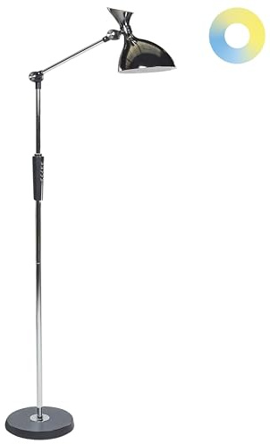 LED Stehlampe Metall silber dimmbar verstallbar 160 cm Bogenlampe Andromeda