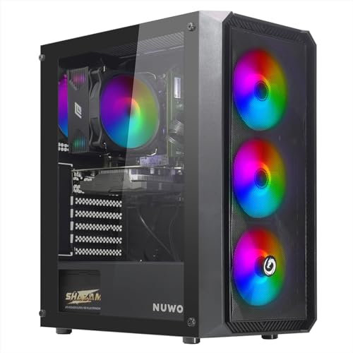 Nuwo Pc Gaming Fisso i7, Ram 16GB, Scheda Video GTX 1050 Ti 4GB, SSD 1000GB, WiFi USB Incluso, Win 11 Pro, Computer PC Gaming - Crow