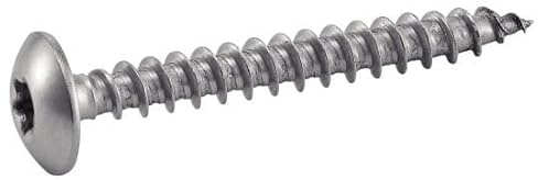 ACTON Vis à bois tête cylindrique large six lobes pour pentures - Inox A2 7x40 mm - Boîte de 100 - Vis, pointes, boulons