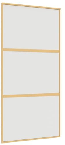 vidaXL Puerta Corredera, Puerta Corrediza, Panel de Privacidad, Puerta Decorativa para Granero Hogar, Vidrio ESG Esmerilado y Aluminio Dorada