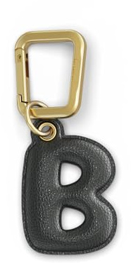 UNTAGS - Charm Buchstabe B - Material mit Ledereffekt - Inklusive Goldener Metallschnalle - Schwarz