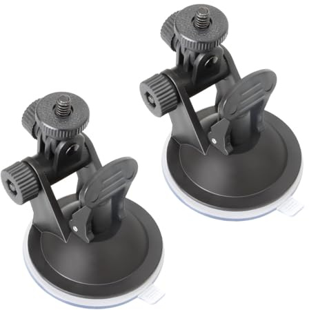 ThtRht Dashcam-Saugnapfhalterung mit 1/4-Zoll-Schraubgewinde, Windschutzscheiben-Kamera-Halterung für Auto, Dashcam, GPS, Fahren, DVR, Action-Camcorder, Handyhalterung, Videorecorder, 2 Stück