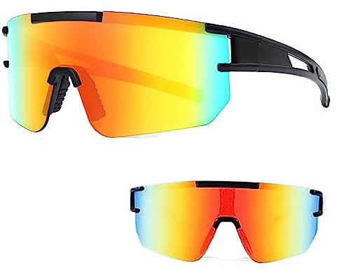 Ruikdly Cykelglasögon snabba glasögon snabba glasögon rave män racercykel glasögon sport solglasögon UV400 skydd för män kvinnor utomhusaktiviteter som cykling löpning glof skidor utomhus ..