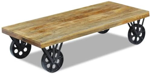 BUKSCYJS Couchtisch kleine Zimmer, Sofatisch, Wohnzimmertisch Couchtisch Mangoholz 120x60x30 cmFür Wohnzimmer, Schlafzimmer, Büro, Eingang, Korridor