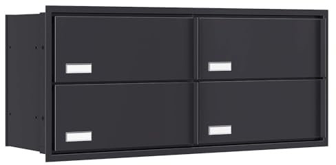 Briefkasten, Einbaubriefkasten Stockholm for Four in Anthrazit - Bravios