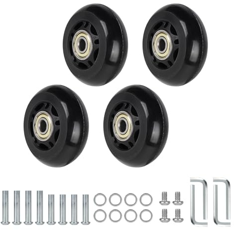 CPROSP 4tlg Koffer Ersatzrollen 60 * 24mm, Ersatzrollen für Gepäck, Kofferrollen Ersatzrollen Gummi, Luggage/Suitcase Replacement Wheels für Trolleys