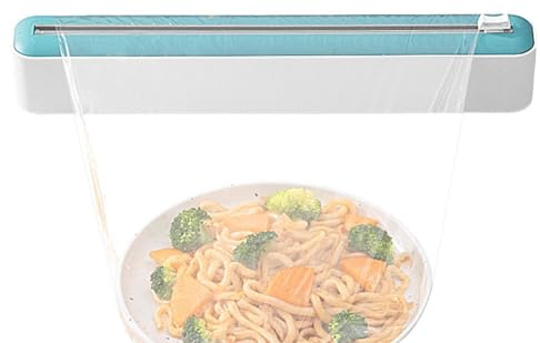 Distributeur Film Alimentaire Magnétique, Coupe-Capsules, Distributeur Papier Aluminium et Film Pratique, Dérouleur Film Alimentaire pour Cuisine,