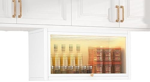 GAOCUNBING An der Wand montierter Lagerschrank, Trockenlagerschrank, Badezimmer-Wandschrank, Metallschrank mit Glastüren für Büro, Küche, Esszimmer, Badezimmer 40cm