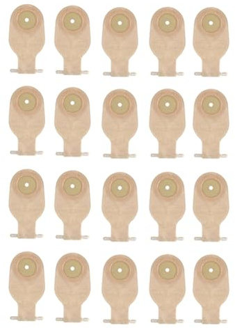 Suoumwa Bolsas de Ostomía de 20 Piezas, Bolsas Drenables de una Pieza para Colostomía, Ileostomía, Cuidado del Estoma, Bolsas de Colostomía con Válvula de Drenaje de 20-60 mm