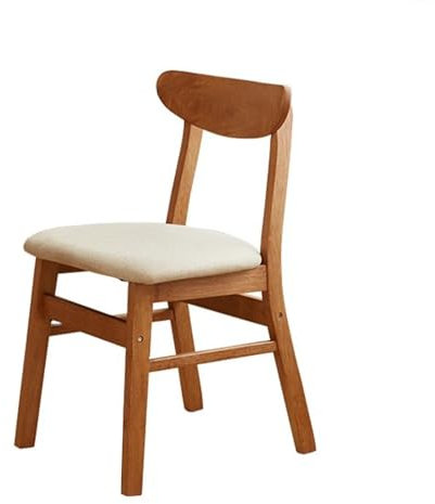 lyxamjrzyp Holzstühle Modern, Polsterstuhl Esstischstühle mit Rückenlehne, Sitzfläche aus Leinen und Fußstütze aus Massivholz, 1 Stück (braun)