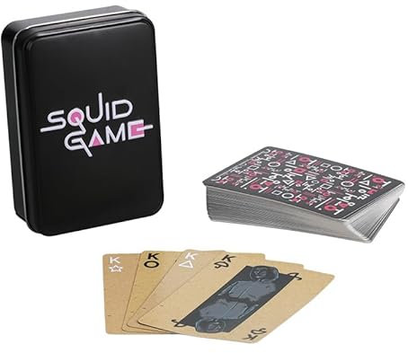 Squid Game Illustrierte Spielkarten - Offiziell lizenziertes Netflix Kartenspiel in Sammelkiste, Paladone, Schwarz